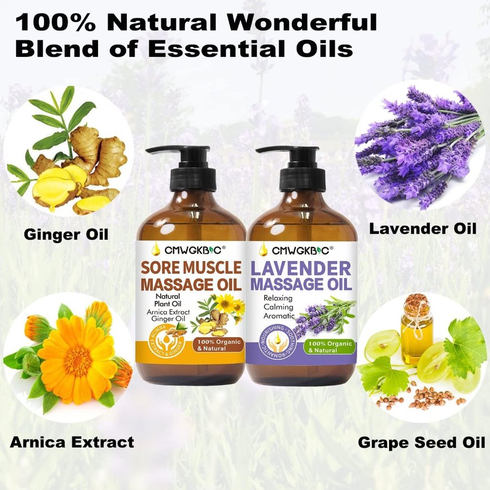 Oil for Massage‎ Therapy Kit,Ginger Oil Lymphatic Drainage Sore Muscle Oil